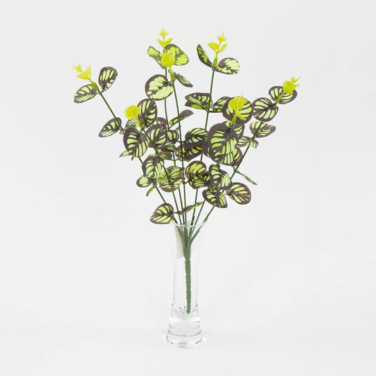 Vaalea/tumma/vihreä eukalyptus – tekokukkakimppu, 33 cm