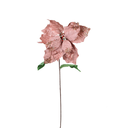 Vaaleanpunainen joulutähti – tekokukka, 65 cm