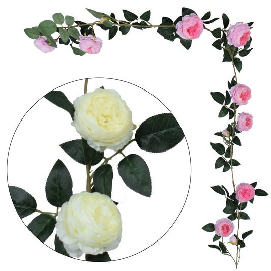 Vaaleanpunainen pioni – tekoköynnös, 180 cm