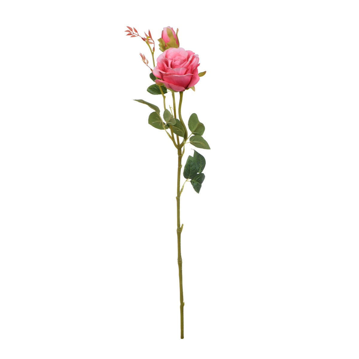 Vaaleanpunainen tekoruusun kukkavarsi, 65 cm