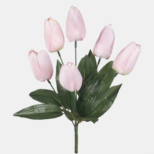 Vaaleanpunainen tekotulppaanin kimppu, 33 cm