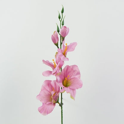 Vaaleanpunainen/vihreä gladiolus – tekokukka, satiini, 12 kpl
