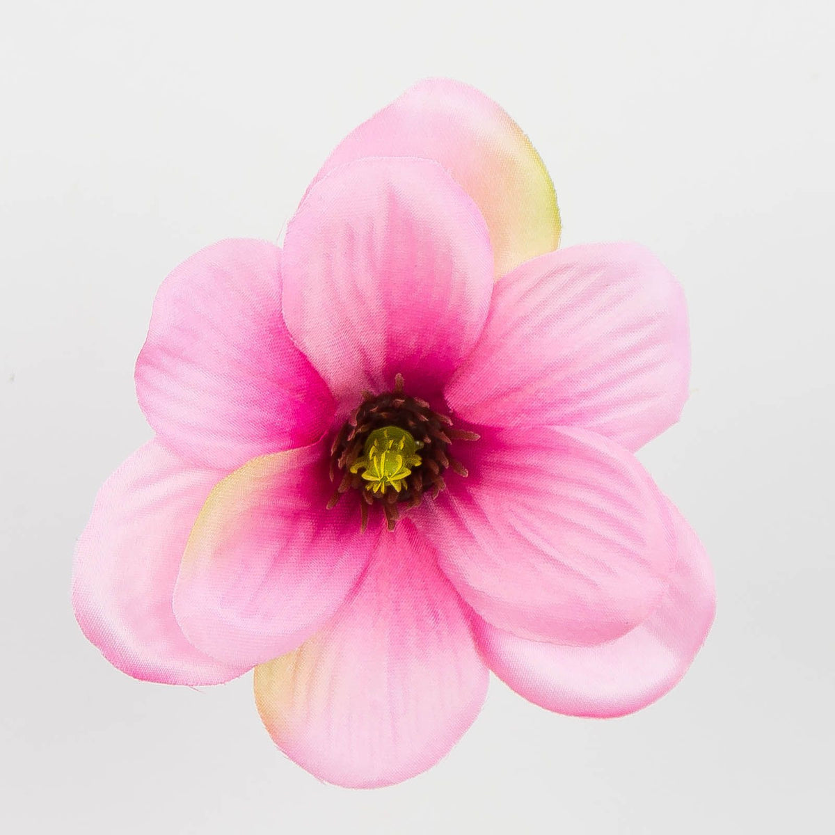 Vaaleanpunainen/vihreä magnolia – tekokukkapää, 4 cm, 24 kpl