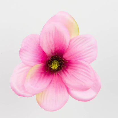 Vaaleanpunainen/vihreä magnolia – tekokukkapää, 4 cm, 24 kpl