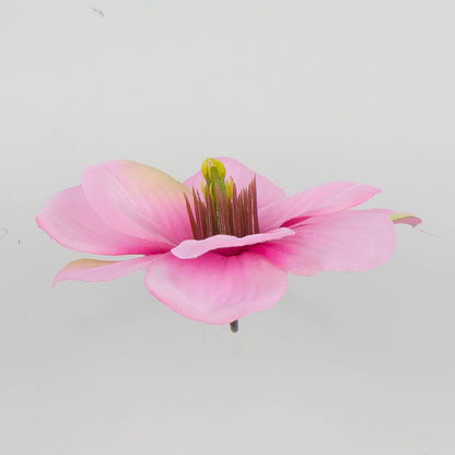 Vaaleanpunainen/vihreä magnolia – tekokukkapää, 4 cm, 24 kpl