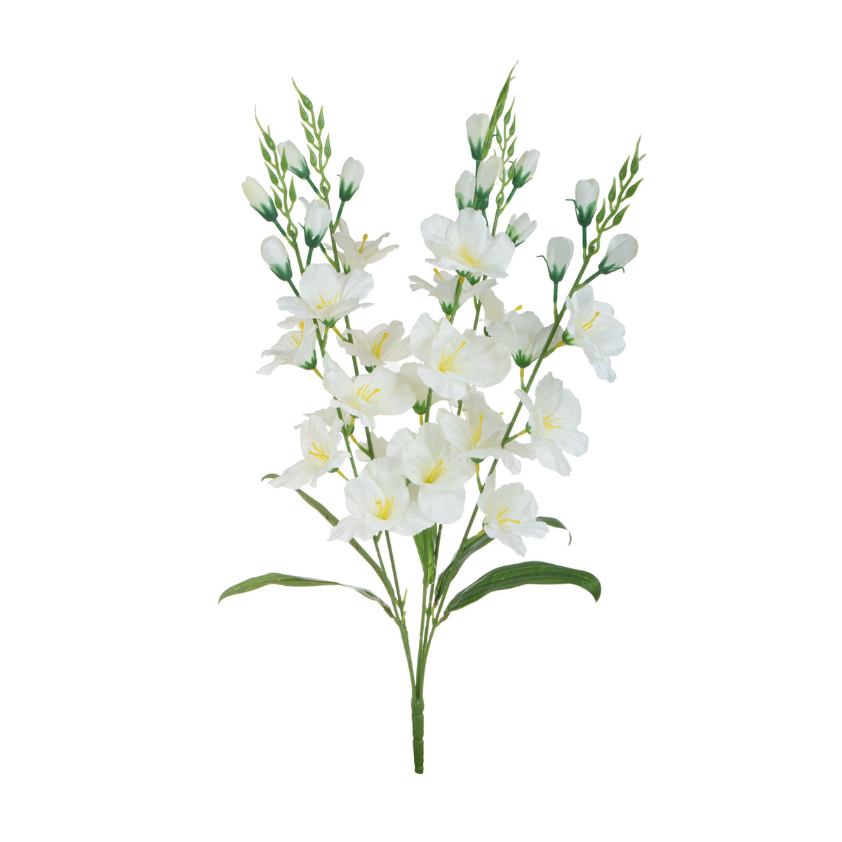 Valkoinen gladiolus – tekokukkakimppu, 70 cm