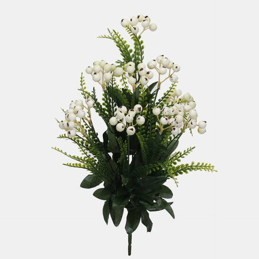 Valkoinen tekokukkakimppu, 41 cm