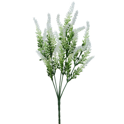 Valkoinen tekolaventelin kimppu, 35 cm