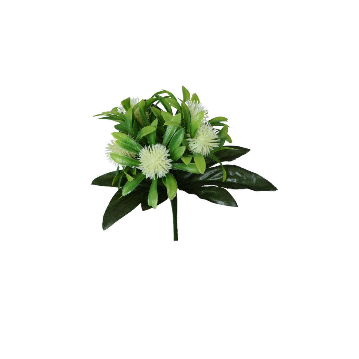 Valkoinen tekoohdakkeen kimppu, 19 cm