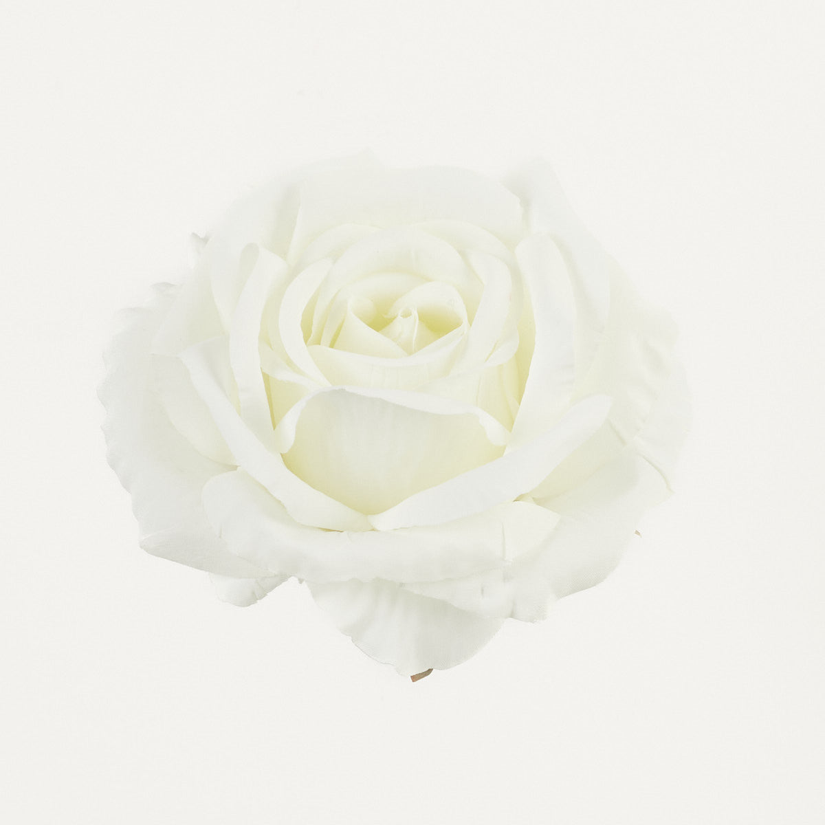 Valkoinen tekoruusun kukkapää, 7 cm