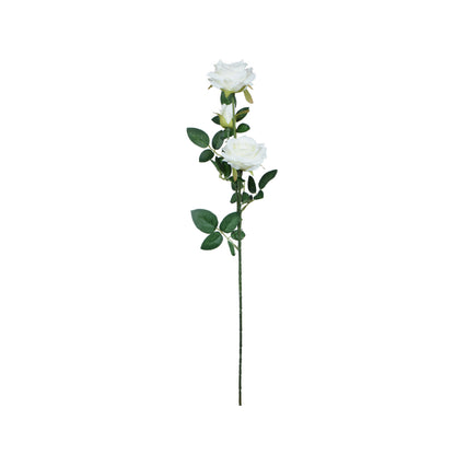 Valkoinen tekoruusun kukkavarsi, 59 cm