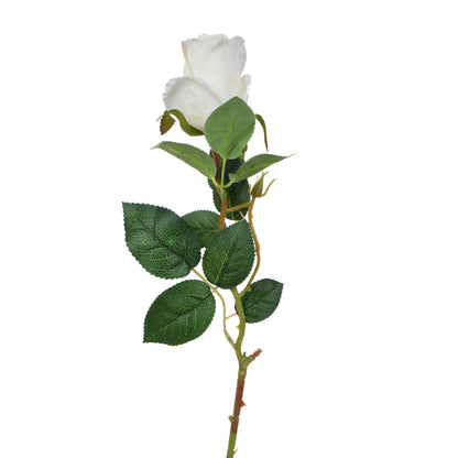 Valkoinen tekoruusun kukkavarsi, 67 cm