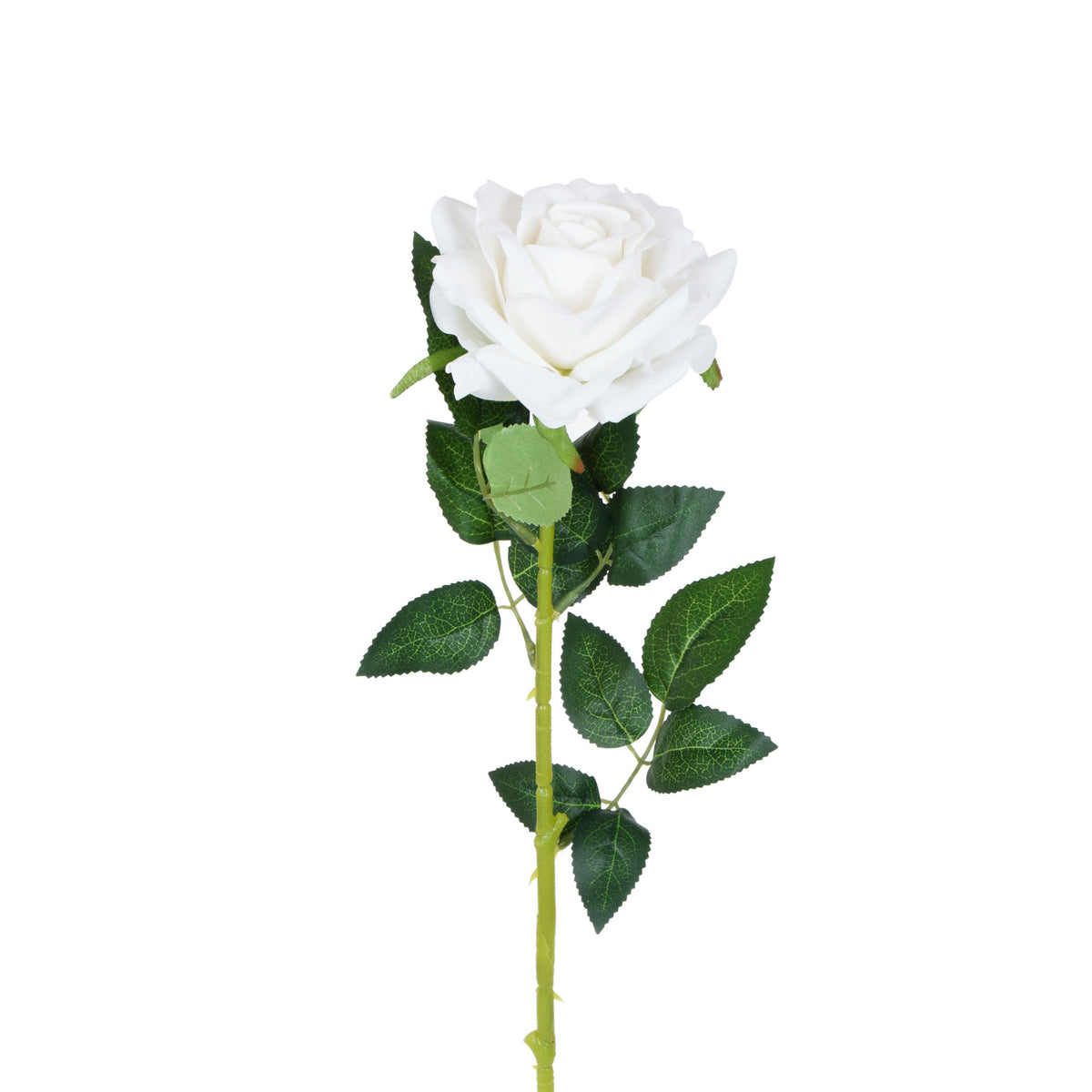 Valkoinen tekoruusun kukkavarsi, 77 cm
