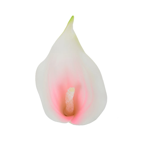 Valkoinen/vaalea/vaaleanpunainen tekokallan kukkapää, 13 cm