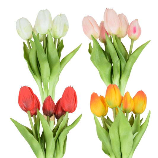 Värilajitelma tekotulppaanin kimppu