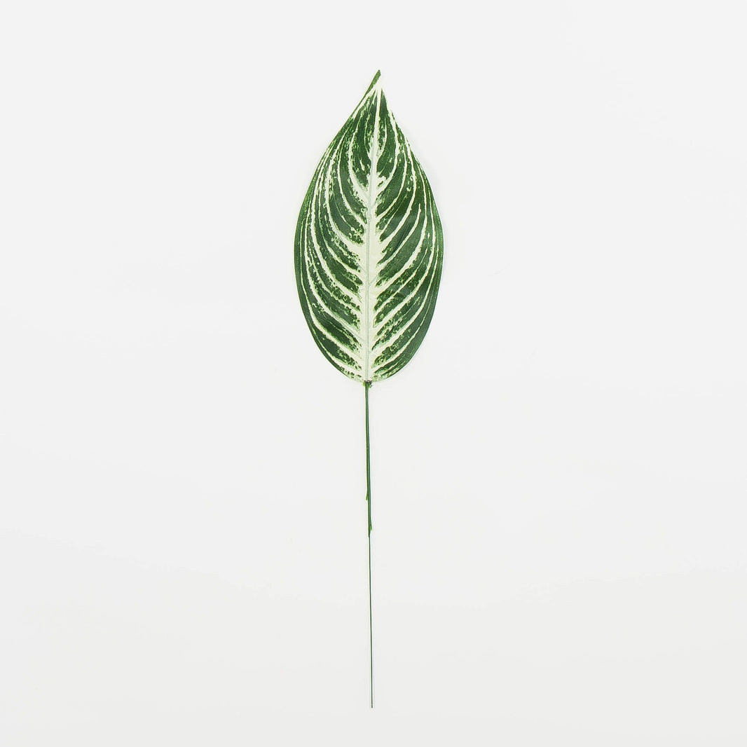 Vihreä/kerma tekolehti, 50 cm, 12 kpl