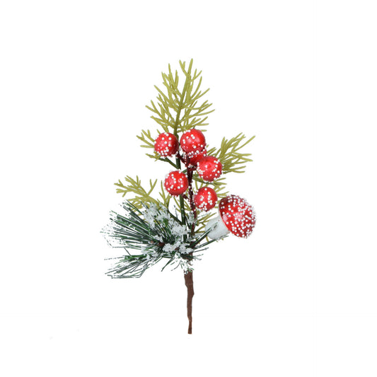 Vihreä/punainen joulukoriste, 25 cm