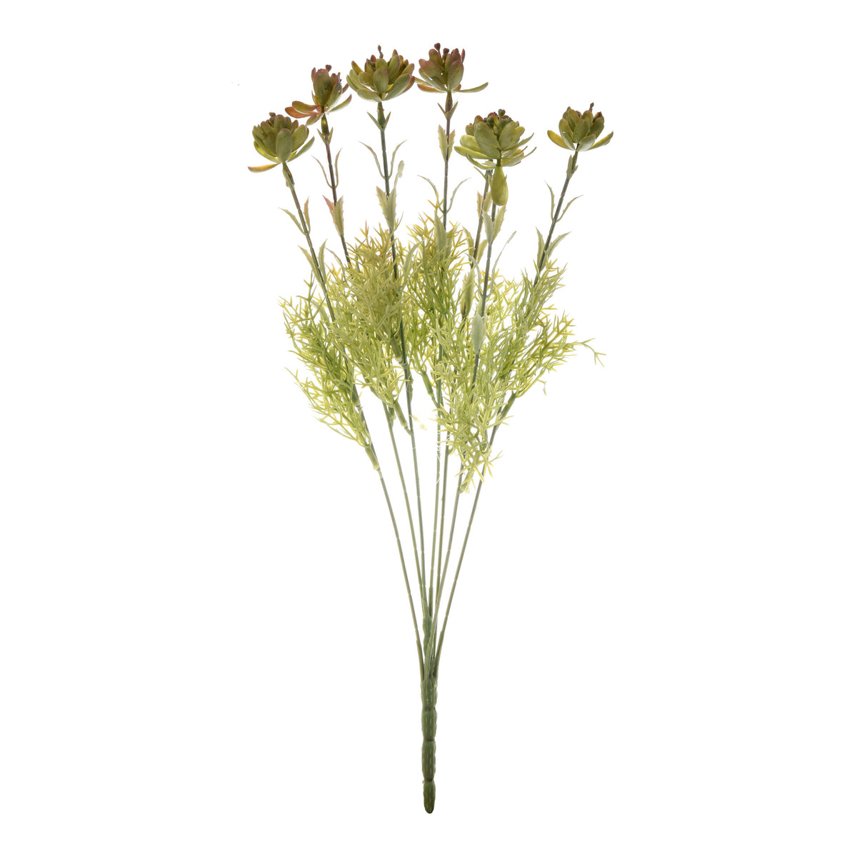 Vihreä/punainen mehikasvi – tekokukkakimppu, 46 cm