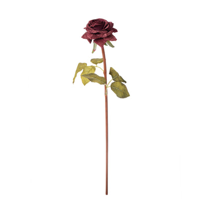 Vihreä punainen tekoruusun kukkavarsi, 45 cm