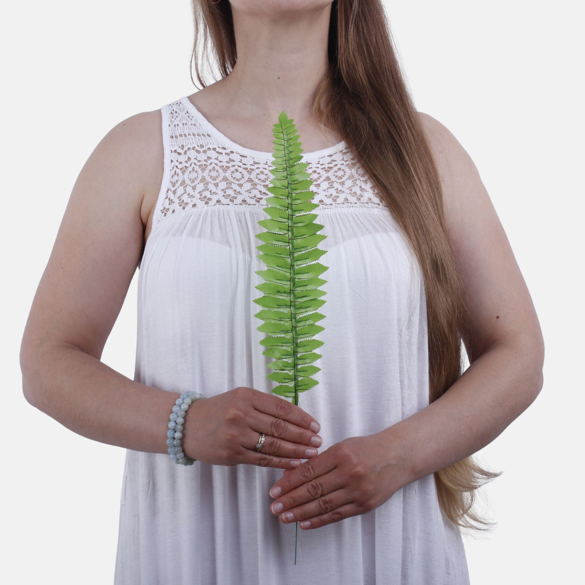 Vihreä saniainen – tekolehti, 45 cm