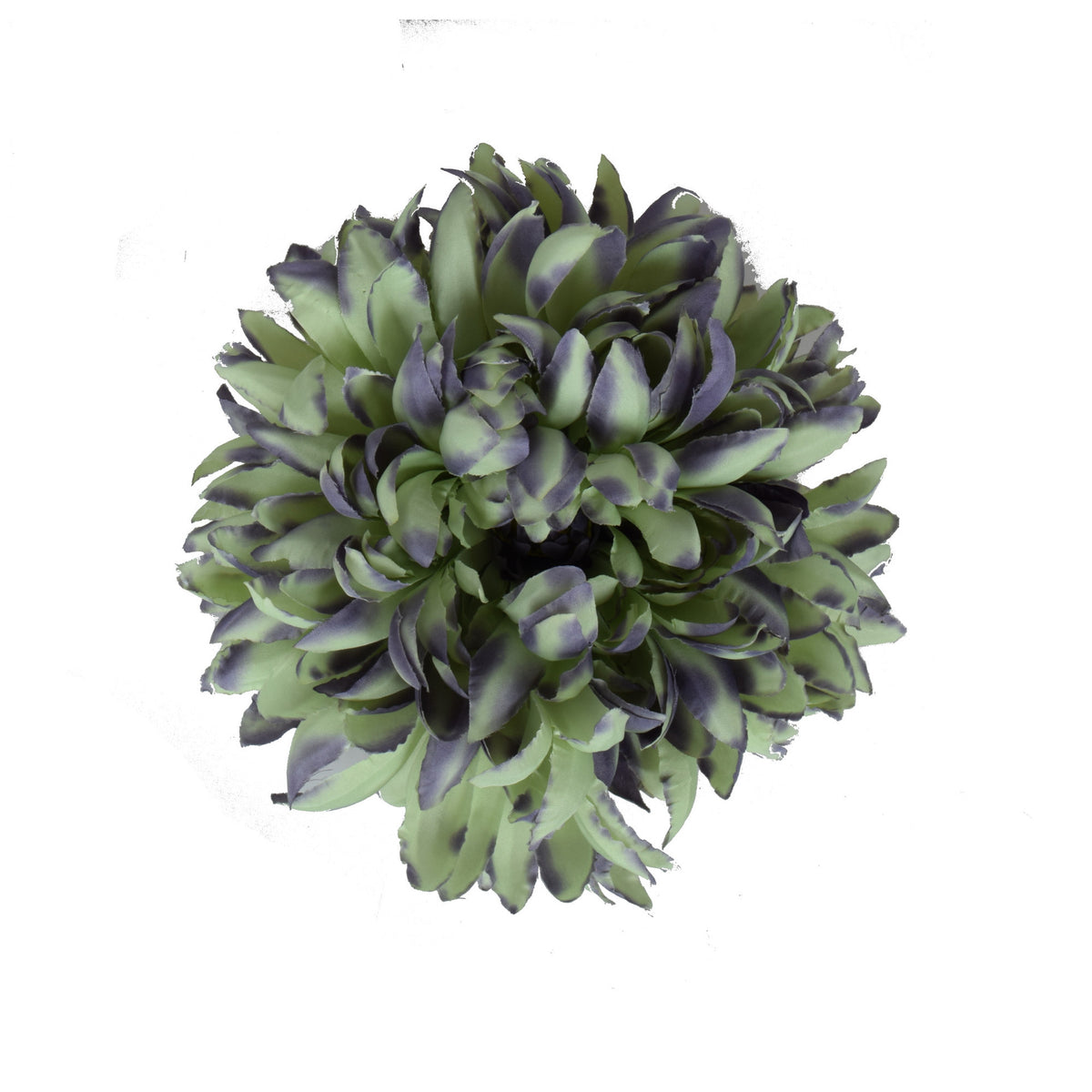 Vihreä/violetti tekokrysanteemin kukkapää, 18 cm