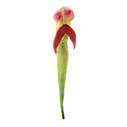 Vihreä/violetti tekoorkidean kukkavarsi, kumipinta, 65 cm