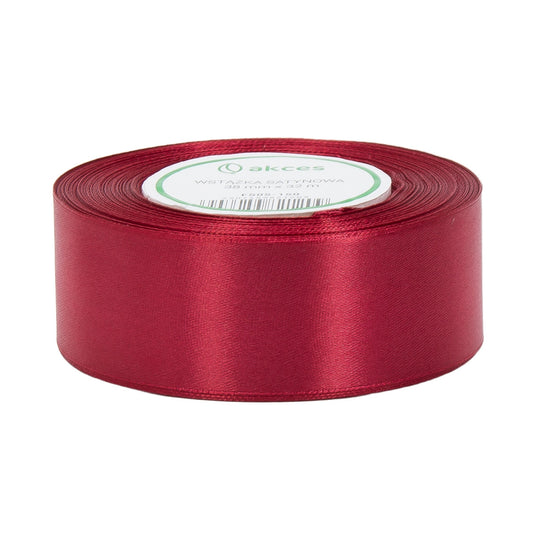 Viininpunainen punainen koristenauha, satiini, 38 mm