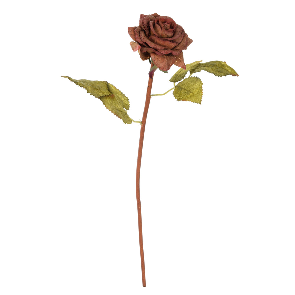 Violetti vihreä tekoruusun kukkavarsi, 45 cm