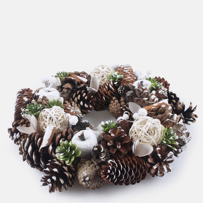 Joulukranssi kävyillä 30 cm - Tekokukat.fi