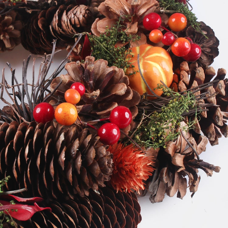 Syksy kranssi kurpitsoilla 30 cm oranssi - Tekokukat.fi