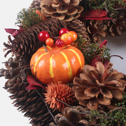 Syksy kranssi kurpitsoilla 30 cm oranssi - Tekokukat.fi