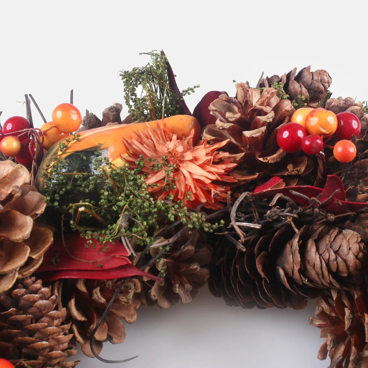 Syksy kranssi kurpitsoilla 30 cm oranssi - Tekokukat.fi