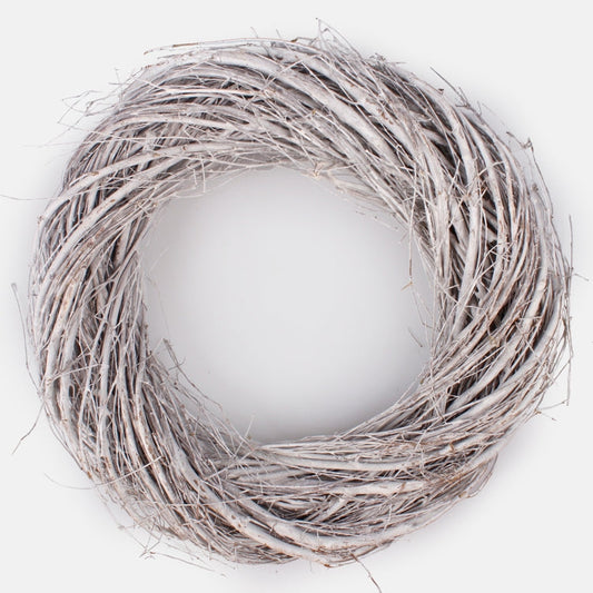 Maalaismainen linnunpesäkranssi 35 cm 
valkoinen