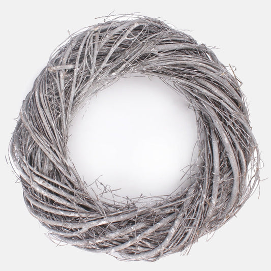 Maalaismainen linnunpesäkranssi 35 cm 
harmaa