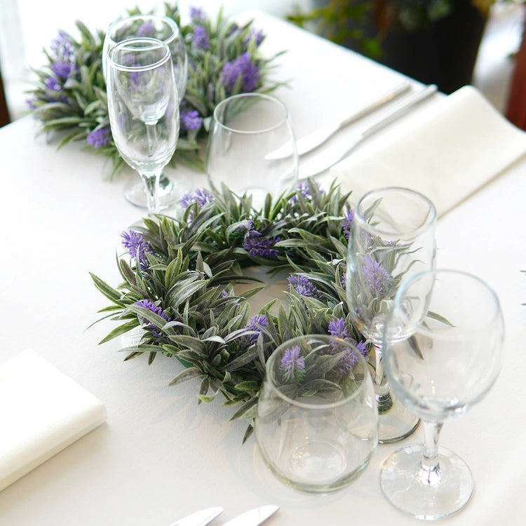 Laventeli kranssi frostygreen/lavender - Tekokukat.fi