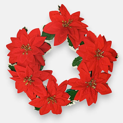 Joulutähti ja holly kranssi 
punainen